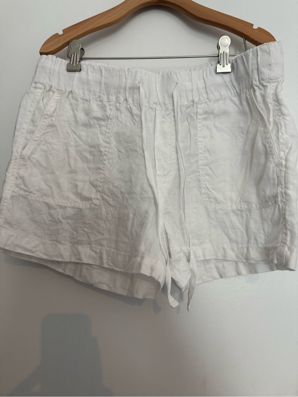 Caslon White High-Waist Drawstring Linen Shorts